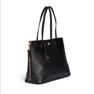 Tory Burch Robinson Side Zip Tote Black- Used Once